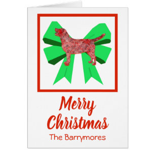 Labrador Retriever Cute Christmas Dog Bow Card