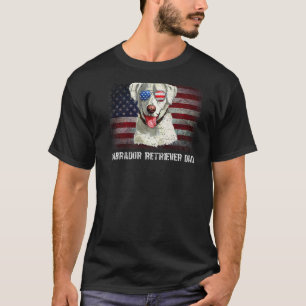Labrador Retriever Dad American Dog Us Flag 4th Of T-Shirt
