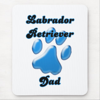 Labrador Retriever Dad Blue Pawprint Mouse Pad