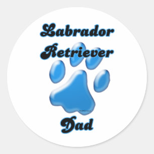 Labrador Retriever Dad Blue Pawprint - Sticker