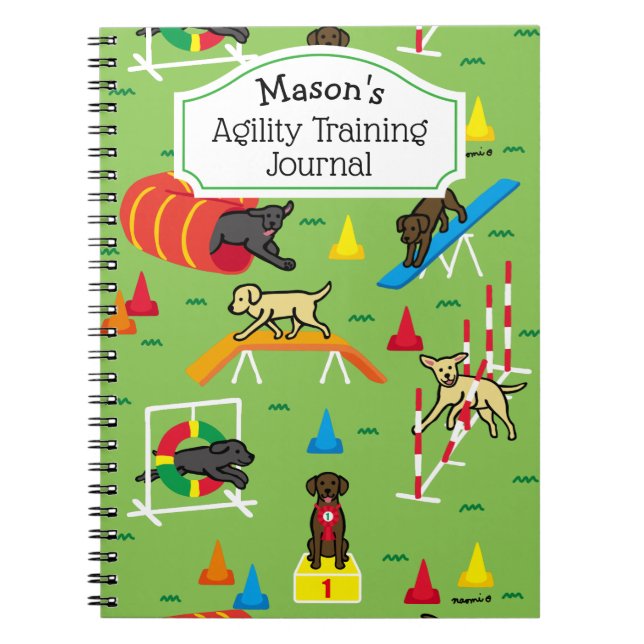 Labrador Retriever Dog Agility Training Choco Notebook (Front)