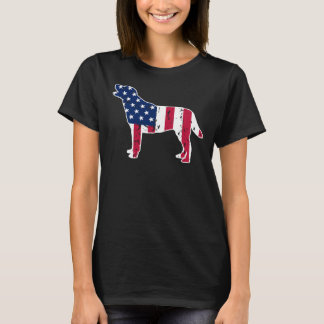 Labrador Retriever Dog American Flag 4th Of July T-Shirt