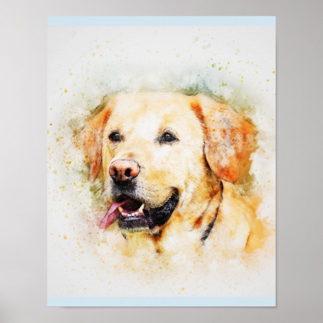 Labrador Retriever Dog Art Portrait Poster (Front)