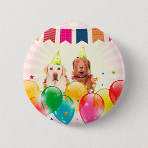 Labrador Retriever Dog Balloons Birthday 2 Inch Round Button
