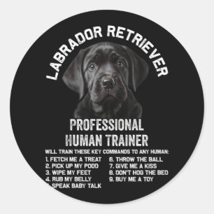 Labrador Retriever Dog Black Lab Professional Huma Classic Round Sticker