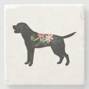 Labrador Retriever Dog Breed Bohemian Floral Stone Coaster