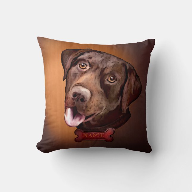 Labrador retriever dog - brown vintage pillows (Front)