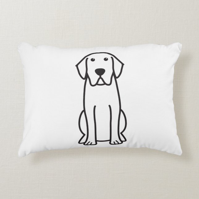 Labrador Retriever Dog Cartoon Accent Pillow (Front)