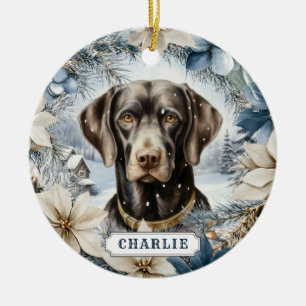 Labrador Retriever Dog Ceramic Circle Ornament