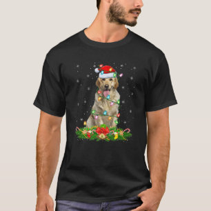 Labrador Retriever Dog Christmas Lights Funny Sant T-Shirt