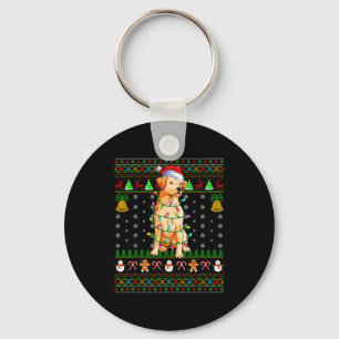 Labrador Retriever Dog Christmas Lights Ugly Sweat Keychain