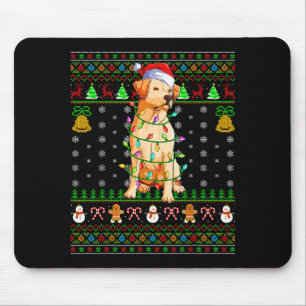 Labrador Retriever Dog Christmas Lights Ugly Sweat Mouse Pad