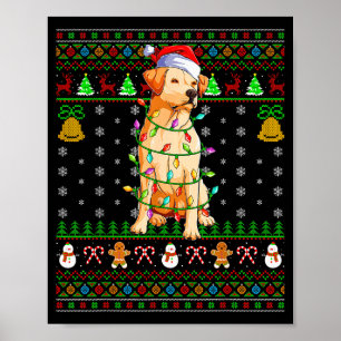Labrador Retriever Dog Christmas Lights Ugly Sweat Poster