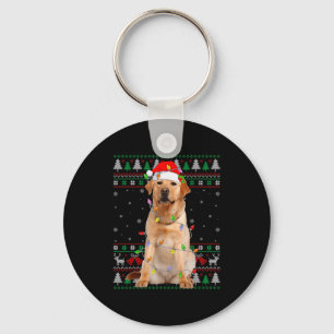 Labrador Retriever Dog Christmas Ugly Sweater Ligh Keychain