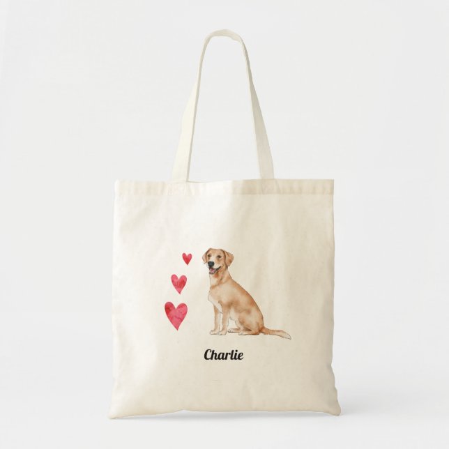 Labrador Retriever Dog Custom Name   Tote Bag (Front)