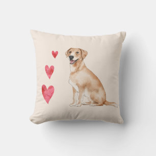 Labrador Retriever Dog Customizable Pet Name Throw Pillow