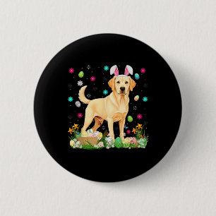 Labrador Retriever Dog Easter Egg Hunt Bunny Ear E 2 Inch Round Button