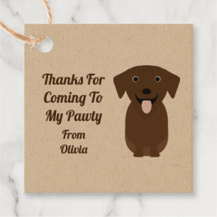 Labrador retriever Dog Gift Tags, Kids Party Favour Tags