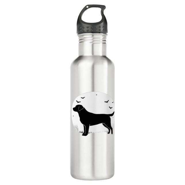 Labrador Retriever Dog � Halloween Moon Silhouette 710 Ml Water Bottle (Front)