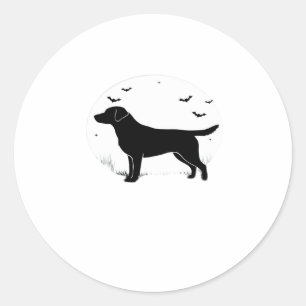 Labrador Retriever Dog � Halloween Moon Silhouette Classic Round Sticker