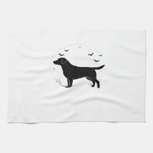Labrador Retriever Dog � Halloween Moon Silhouette Kitchen Towel