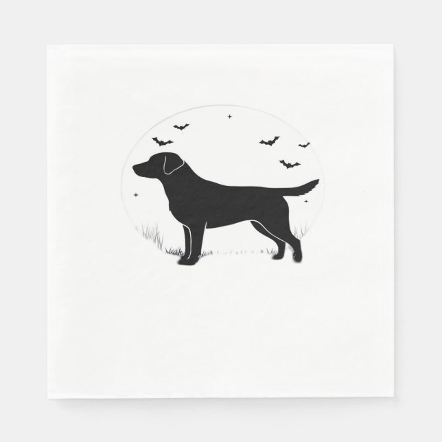 Labrador Retriever Dog – Halloween Moon Silhouette Napkin (Front)