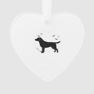 Labrador Retriever Dog � Halloween Moon Silhouette Ornament