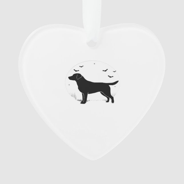 Labrador Retriever Dog � Halloween Moon Silhouette Ornament (Front)