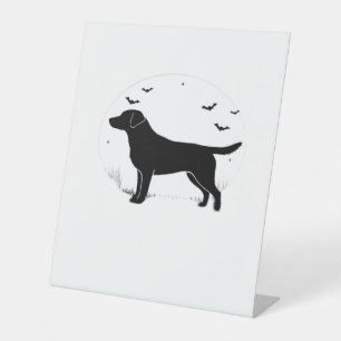 Labrador Retriever Dog � Halloween Moon Silhouette Pedestal Sign
