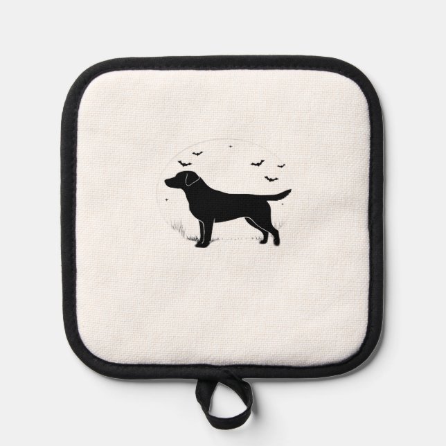 Labrador Retriever Dog � Halloween Moon Silhouette Pot Holder (Front)