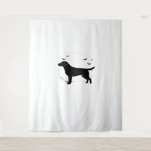 Labrador Retriever Dog – Halloween Moon Silhouette Tapestry