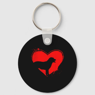 Labrador Retriever Dog Heart Shape Valentine Dog L Keychain