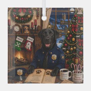 Labrador Retriever Dog Holiday Glass Ornament