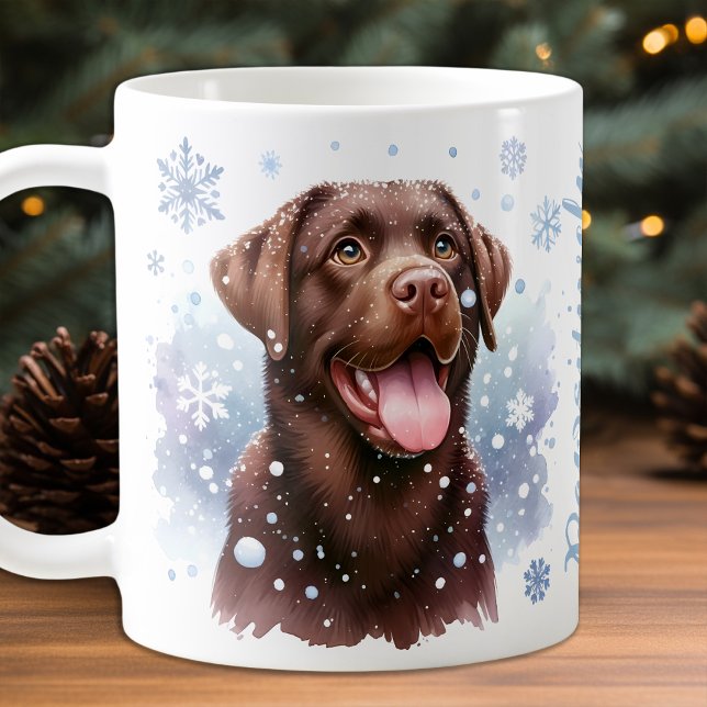 Labrador Retriever Dog Holiday Snowflakes Puppy Coffee Mug (Creator Uploaded)