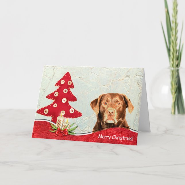 Labrador Retriever Dog Joyeuse carte de Noël (Devant)