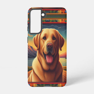 Labrador Retriever Dog Landscape Floral decorative Samsung Galaxy Case