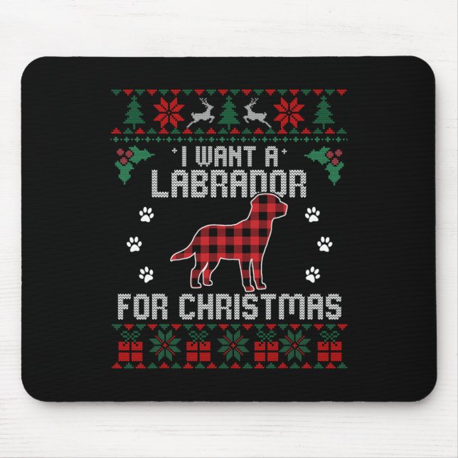 Labrador Retriever Dog Lover Gifts Ugly Christmas  Mouse Pad (Front)