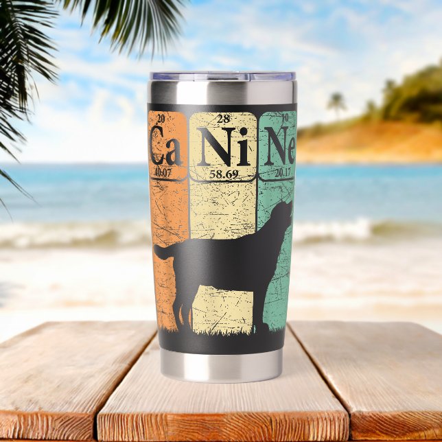Labrador Retriever Dog Periodic Table Elements Dog Insulated Tumbler (Beach (Rotated))