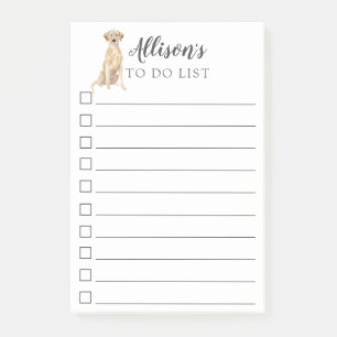 Labrador Retriever Dog Personalized To Do List Post-it Notes