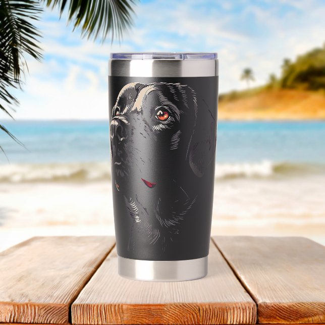 Labrador Retriever Dog Pet Artwork Labrador Retrie Insulated Tumbler (Beach (Rotated))