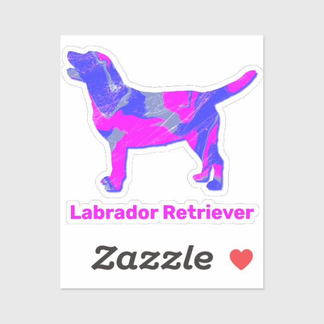 Labrador Retriever Dog Pink & Blue Cute Sticker (Sheet)