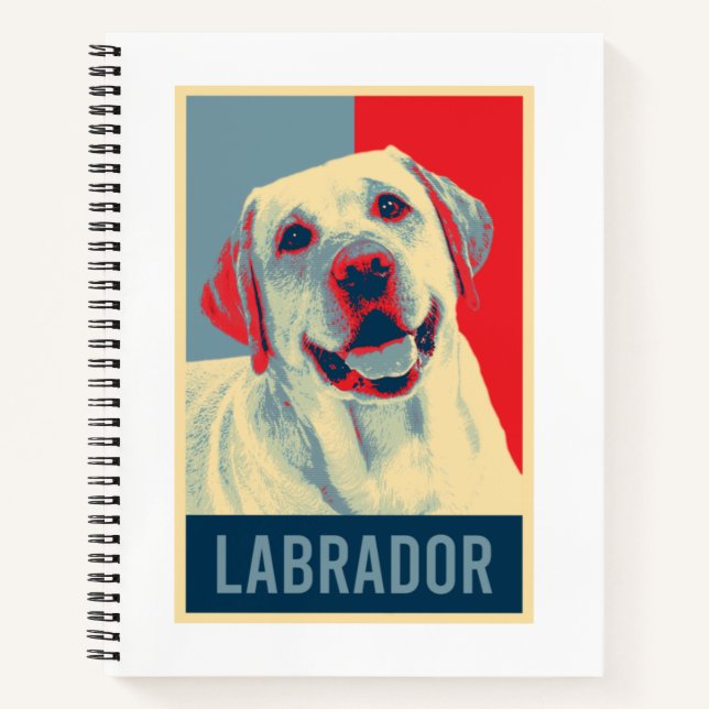 Labrador Retriever Dog Portrait Pop Art Notebook (Front)
