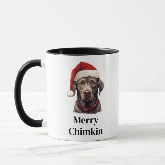 Labrador Retriever Dog Santa Hat Christmas Mug (Left)
