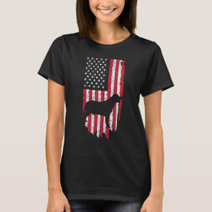 Labrador Retriever Dog Silhouette 4th Of July Usa T-Shirt