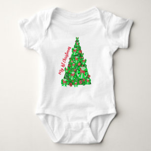 Labrador Retriever Dog Silhouette Christmas Tree Baby Bodysuit