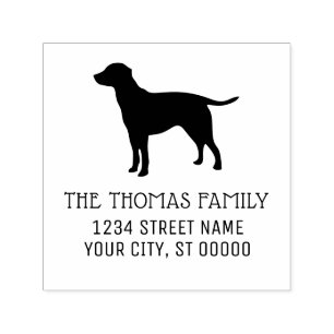 Labrador Retriever Dog Silhouette Name Address Self-inking Stamp