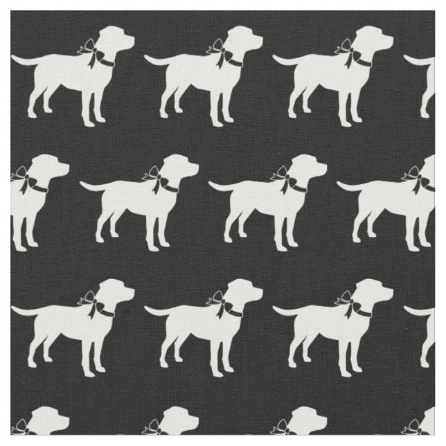 Labrador Retriever Dog Silhouette Pet Lab Fabric (Close Up)