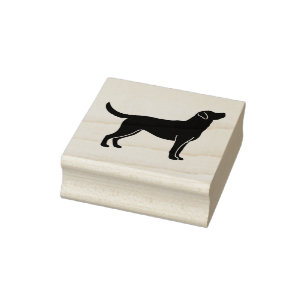 Labrador Retriever Dog Silhouette Rubber Stamp