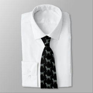 Labrador Retriever Dog Silhouette Yellow & Black Tie