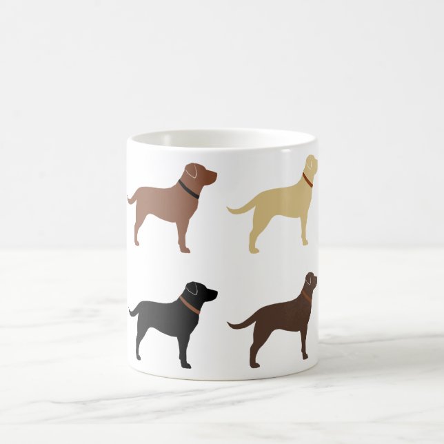 Labrador Retriever Dog Silhouettes Pattern Labs Coffee Mug (Center)